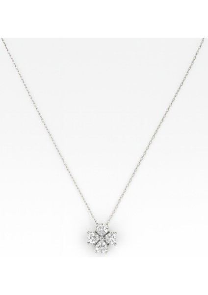 Zirkon Taşlı Yonca Kolye