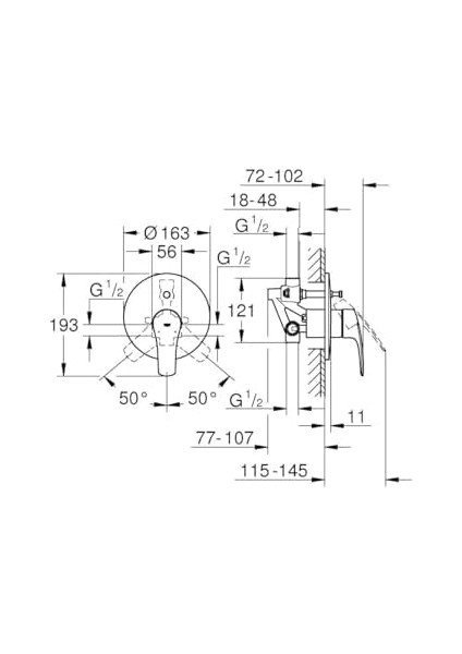 Eurosmart Tek Kumandalı Banyo Bataryası 33305003 fiyatları
