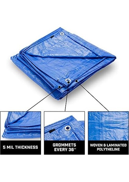 Tarafından Grizzly Tarps 16' x 20' Büyük Çok Amaçlı Su Geçirmez Ağır Hizmet Tipi Poli Tarp Grometli Her 36 Inç, 8x8 Dokuma, 5 Mil Kalınlığı, Ev, Tekneler, Arabalar, Kamp, Koruyucu Kılıf Için, fiyatları