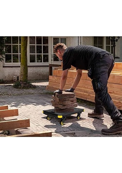 PC531 137 kg 55X45 cm Dört Tekerli Yük ve Paket Taşıma Arabası, Sarı/siyah fiyatları