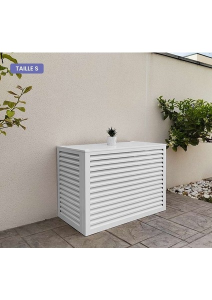 Alüminyum Klima Gizleme Kafesi 98X50X70 cm (H) Ral 9003 Beyaz Panjur Small Model 15000-18000 Btu