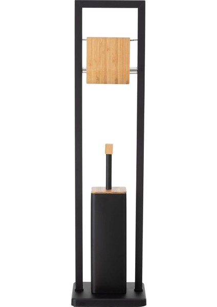 Concept Boho Tuvalet Fırçalık&kağıtlık Siyah 20X20X80