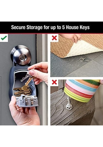 Lock Tuş Kilidi Kutusu, Ev Anahtarları Için Dış Mekan Kilit Kutusu, Şifreli Kilitli Anahtar Kasası, 5 Anahtar Kapasitesi fiyatları