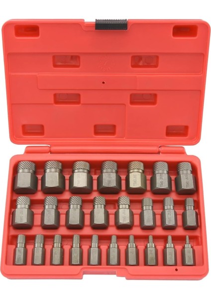 04204A Hex-Head Multispline Vida ve Cıvata Çıkarıcı Seti, Kolay Çıkan Vida Çıkarma, Kırık Cıvata Sökücü, Soyulmuş Bağlantı Elemanı Aracı, 1/32 Inç Artışlarda 1/8 Inç Ila 7/8 Inç Artırma, Crmo,