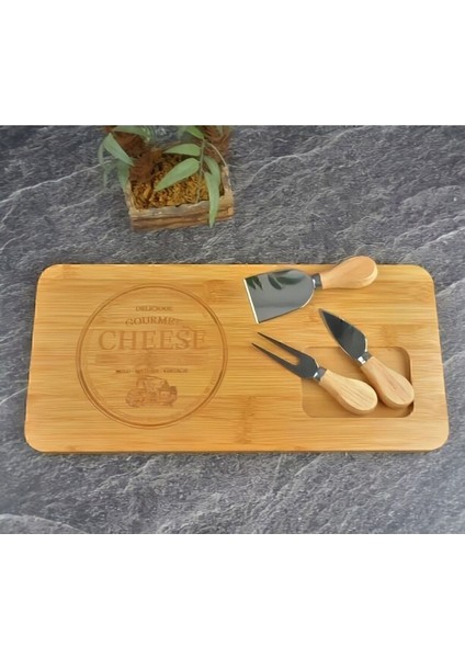 3'lü Bambu Peynir Sunum Tahtası, Dekoratif Kahvaltı Seti modelleri