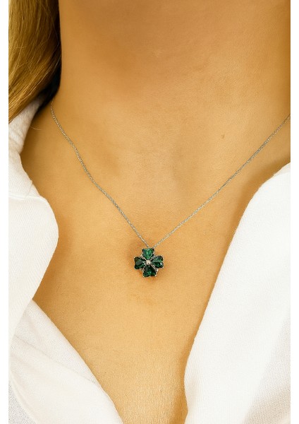 Zirkon Taşlı Yonca Kolye fiyatları