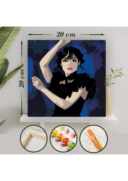 Sayılarla Boyama 20X20 Tuval Seti Fırça Boya Dahil Çıtaya Gerili - Wednesday