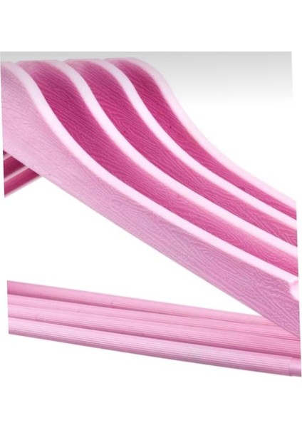 6 Adet Ahşap Görünümlü Plastik Pembe Renk Elbise Kıyafet Askısı fiyatları