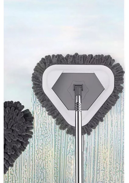 Teleskopik 3 Sopalı 2 Bezli Üçgen Cam Silme Aparatı, 150 cm