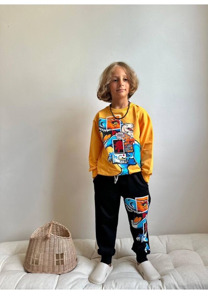 Dinazor Baskılı Uzun Kollu Erkek Çocuk Alt Üst Takım