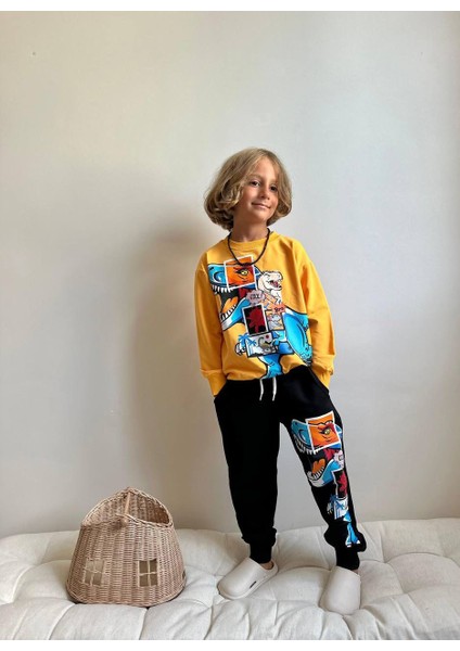 Dinazor Baskılı Uzun Kollu Erkek Çocuk Alt Üst Takım fiyatları