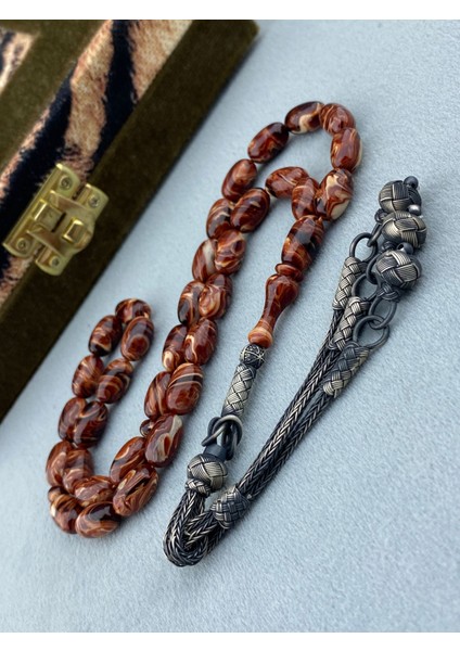 Orijinal Sertifikalı Sündülüs Tesbih 1000 Ayar Gümüş Çakırbeyli Kazaz Püsküllü