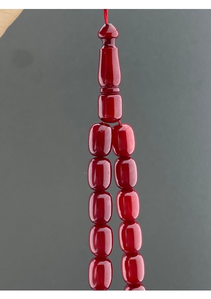 Osmanlı Benzetme Vişne Renk Sıkma Kehribar 3 Hilalli 925 Ayar Gümüş Püsküllü fırsatları