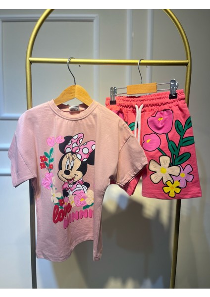 Kısa Kol Miki Kız Çiçekli Alt-Üst Takım fiyatları