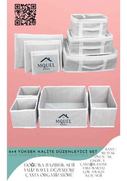 Gri Çok Amaçlı Valiz ve Düzenleyici Kutu Seti, Pratik Saklama Çözümü