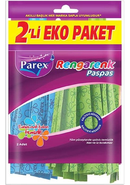 Rengarenk 2'li Paspas Seti, Standart ve Güçlü Temizlik Birlikte