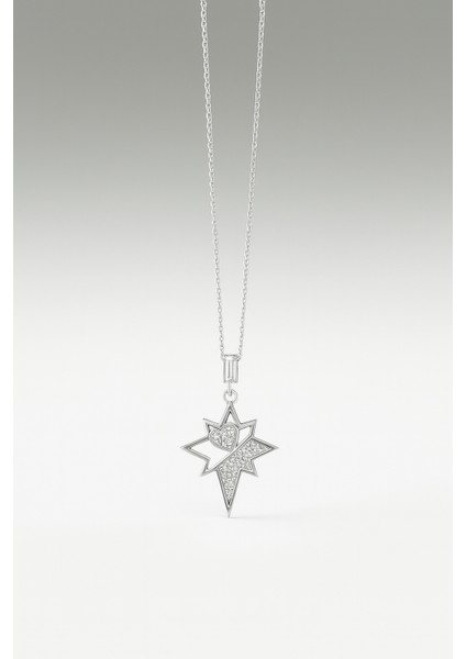 Kuzey Yıldızı Kolye 925 Ayar Gümüş