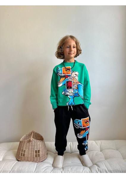 Dinazor Baskılı Uzun Kollu Erkek Çocuk Alt Üst Takım fiyatları