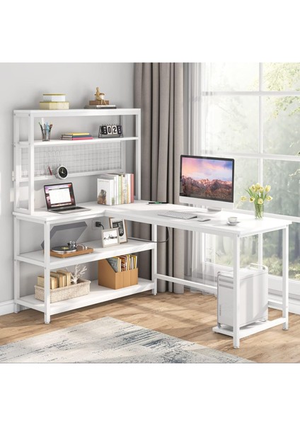 89014 160CM Çalışma Masası Oyuncu Masası Bilgisayar Masası Ders Laptop Beyaz