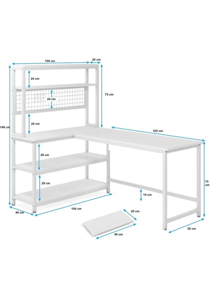 89014 160CM Çalışma Masası Oyuncu Masası Bilgisayar Masası Ders Laptop Beyaz fırsatları