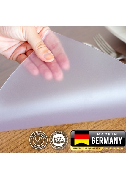2 mm Buzlu Alman Üretimi -Gıda Temasına Uygun - Fitalat Içermeyen- Kokusuz - Şeffaf Pvc Masa Örtüsü