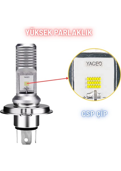 H4 LED Ampul Uzun Kısa Motosiklet Araba Far Ampul 12-24V 6000K Beyaz Yüksek Performans 15W 1800LM indirimleri