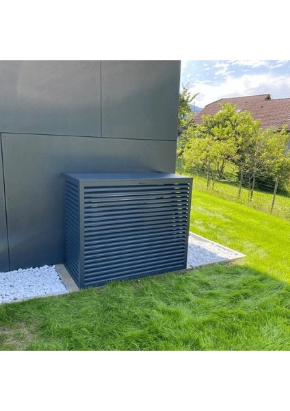 Klima Motoru Gizleme Kafesi 98x50x70cm (H) Ral 7016 Antrasıt Panjur Small Modeli 15000-18000 BTU
