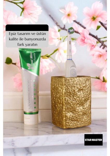 Diş Fırçası Kabı Diş Fırçalığı Fırçalık Altın Renk Model 7