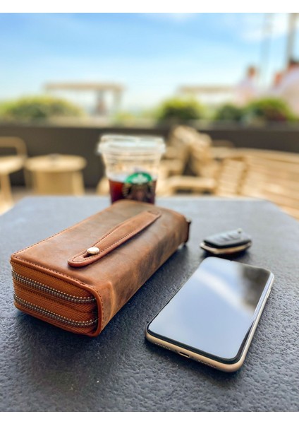 Deri Telefon Bölmeli El Çantası Cüzdan Kartlık – Yeşil fiyatları