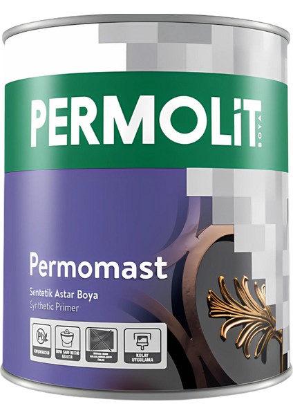 Permomast Sentetik Astar Boya Beyaz 0,75L - 2,5L | Yüksek Örtücülük, Sarfiyat Azaltıcı Astar, Boya Dalgalanmalarını Önler, Kolay Uygulama