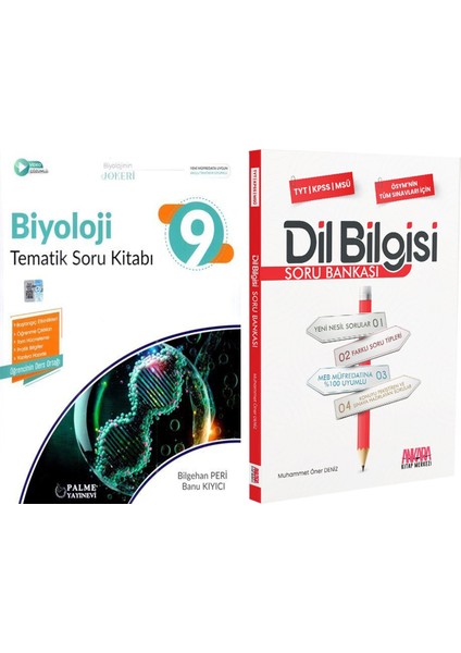 Palme 9.sınıf Biyoloji ve Akm Dil Bilgisi Soru Bankası Seti 2 Kitap