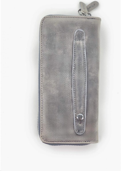 Deri Telefon Bölmeli El Çantası Cüzdan Kartlık – Gri