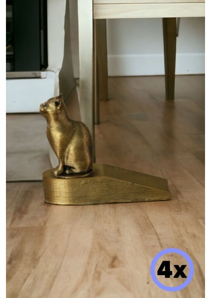 Kapı Takozu Kapı Tutacağı Kapı Stoperi Kapı Durdurucu Altın Eskitme 4 Adet Model 2