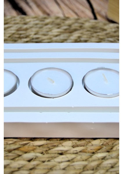 El Yapımı Taş Tozu 4’lü Tealight Mumluk – Modern Tasarım fırsatları