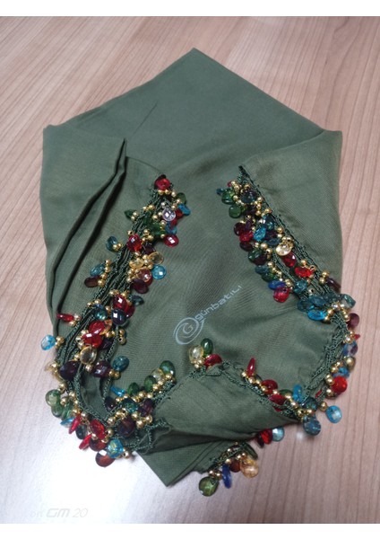 El Emeği Kristal Damla Boncuklu Yazma ,tülbent Yemeni, Fular ,4 Kenar Oyalı modelleri