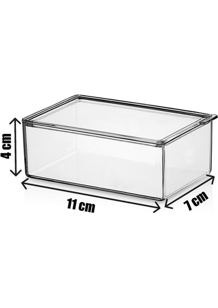 12'li Akrilik Kapaklı Mini Kase Seti, Beyaz, Hobi ve Düzenleme Için Ideal fırsatları