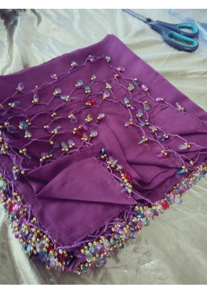 El Emeği Kristal Damla Boncuklu Yazma ,tülbent Yemeni, Fular ,4 Kenar Oyalı modelleri