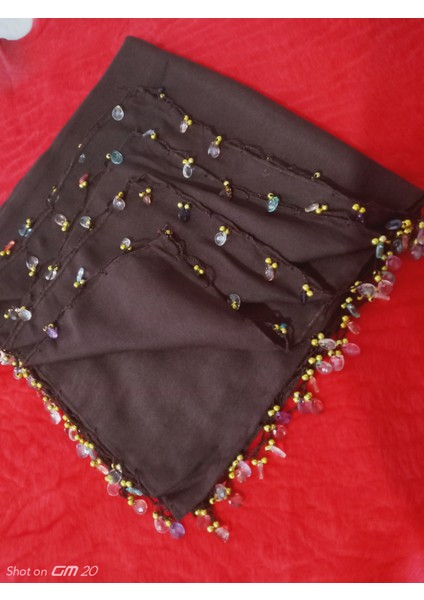 El Emeği Kristal Damla Boncuklu Yazma ,tülbent Yemeni, Fular ,4 Kenar Oyalı fiyatları