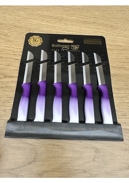 Mor Tırtıklı 6'lı Meyve ve Sebze Bıçak Seti, Şık ve Kullanışlı Tasarım