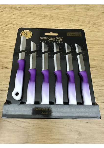 Mor Tırtıklı 6'lı Meyve ve Sebze Bıçak Seti, Şık ve Kullanışlı Tasarım fiyatları
