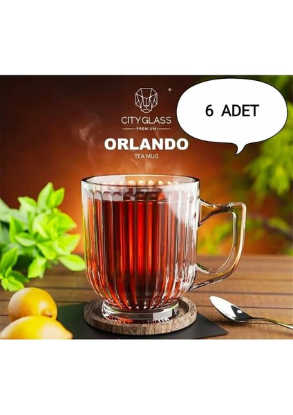 6'lı Kristal Cam Kulplu Çay ve Nescafe Kupa Bardak Seti, Şık ve Renkli Tasarım fiyatları