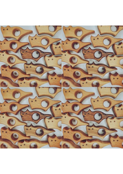 Kitap Okuma Ayracı Ahşap Kedi Figürlü Çift Yönlü Ayraç Hediyeli