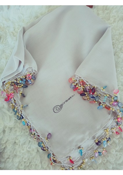 El Emeği Kristal Damla Boncuklu Yazma ,tülbent Yemeni, Fular ,4 Kenar Oyalı modelleri