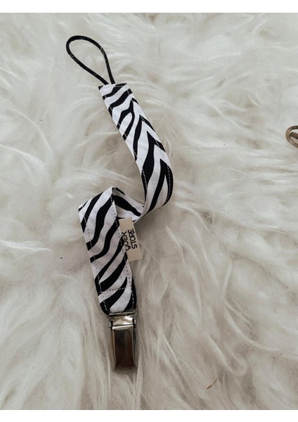 Zebra Desenli Pamuk Kumaş Emzik Askısı modelleri