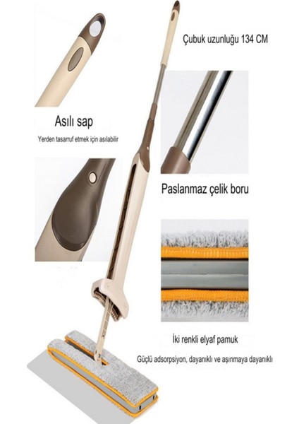 Sıkmalı Temizlik Mop, Islak ve Kuru Kullanım, Yıkanabilir, Taşınabilir, Cırtlı Paspas modelleri