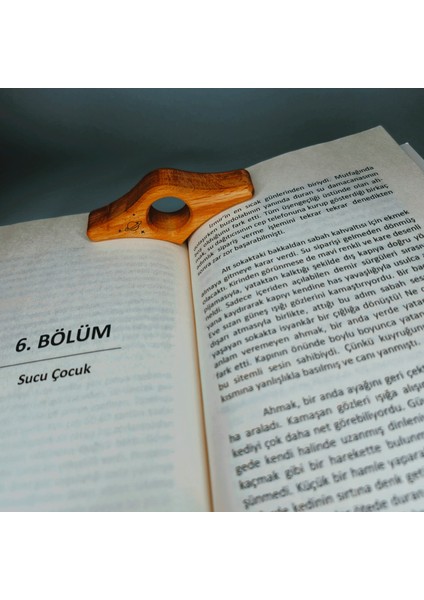 Kitap Okuma Ayracı Ahşap Satürn Figürlü Çift Yönlü Ayraç Hediyeli
