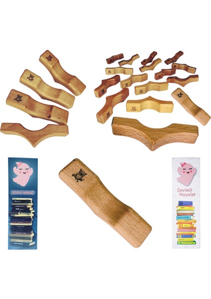 Kitap Okuma Ayracı Ahşap Kanat Figürlü Çift Yönlü Ayraç Hediyeli fiyatları
