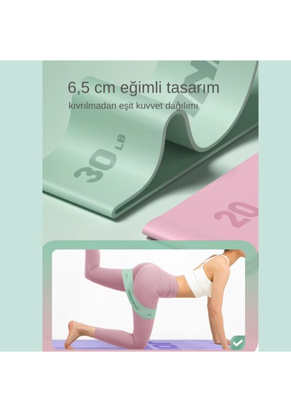 Premium Hip Band Pilates & Aerobik Direnç Lastiği Seti 3 Adet Yüksek Kalite Silikon Doku