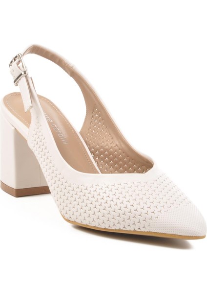 PC-54727 Z Beyaz Kadın Abiye Ayakkabı