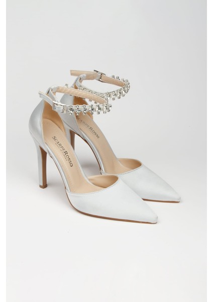 Kadın Bilekten Taşlı Saten Malzeme Topuklu Ayakkabı fırsatları